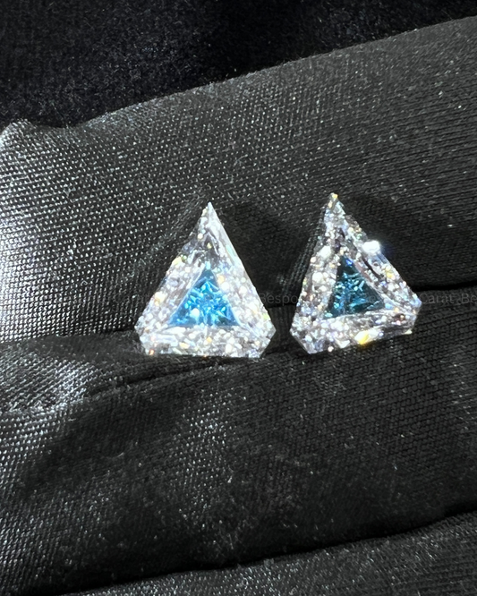 10 Ct Two-Tone Lab Grown Diamond Pair White & Blue
