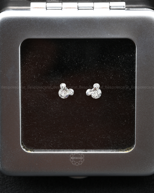 Mickey Mouse Head Shape Lab-Grown Diamond Pair
