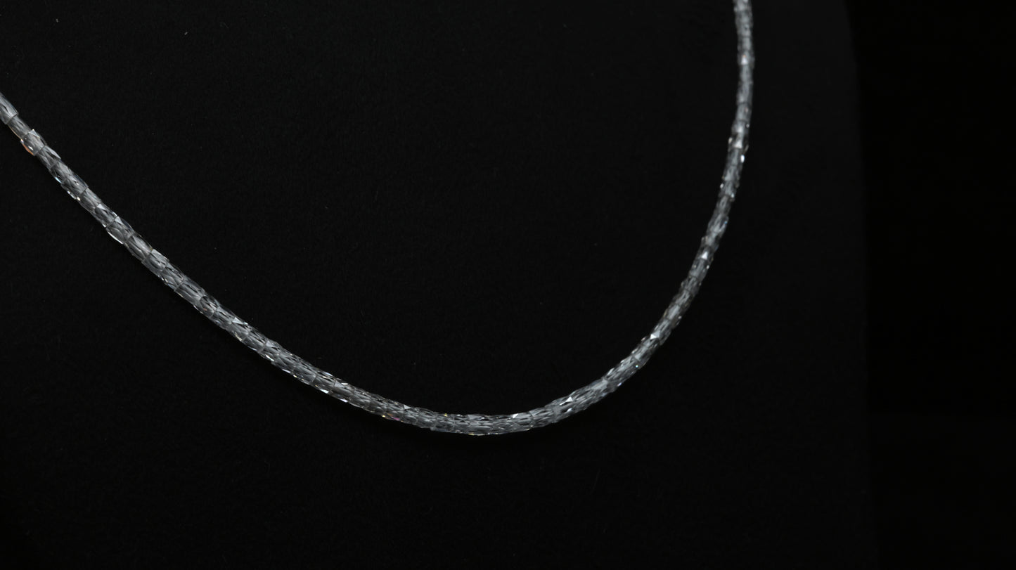 Faceted Diamond Strands Necklace | 12.09CT Lab Grown Diamond Strand | Center Drilled Diamond Necklace