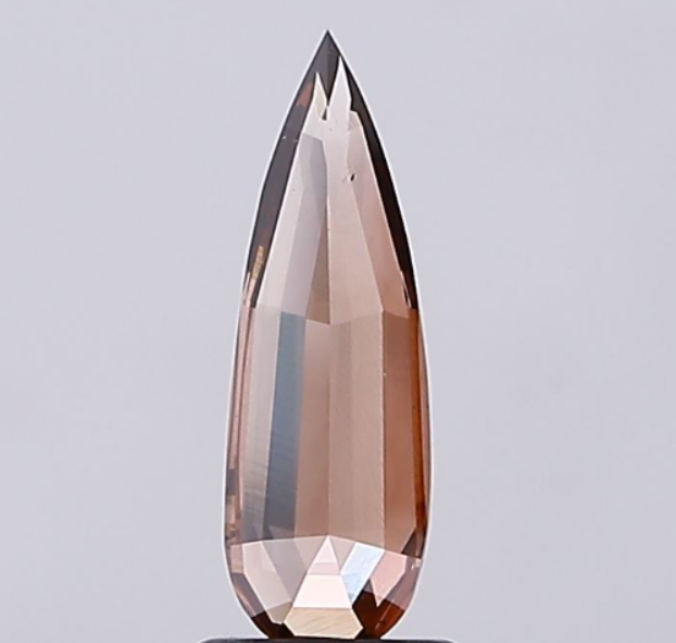 Long Pear Teardrop Champagne Brown Lab Grown Diamond IGI Certified