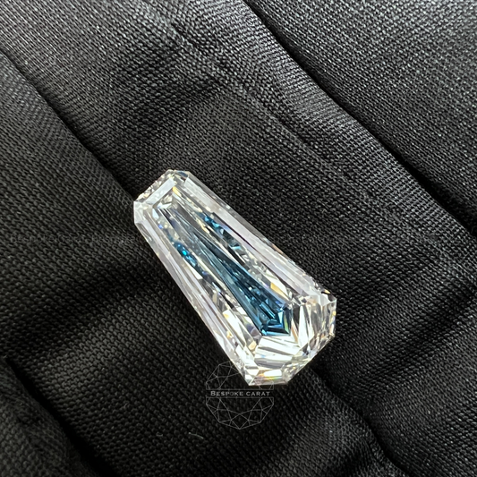 5.47ct Kite Cut Two Tone Lab Grown Diamond White & Blue