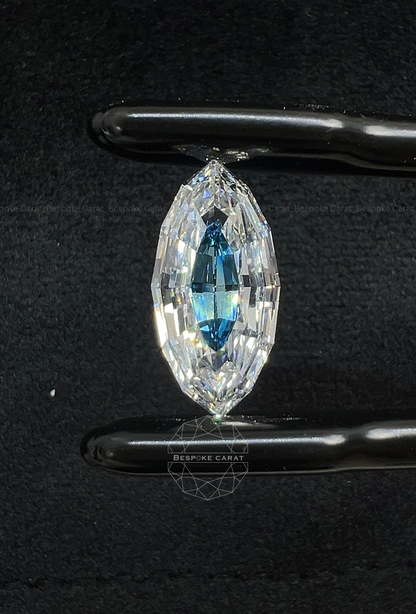 Marquise Step Cut Two Tone Lab Grown Diamond | White & Vivid Blue