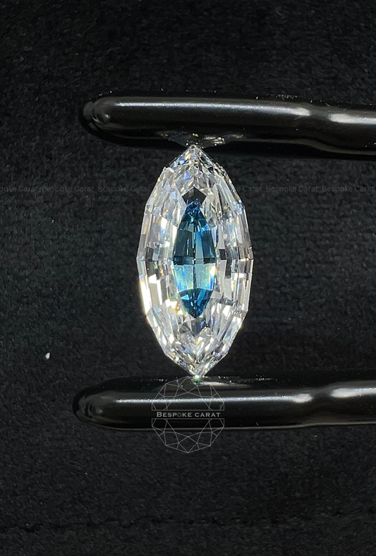 Marquise Step Cut Two Tone Lab Grown Diamond | White & Vivid Blue