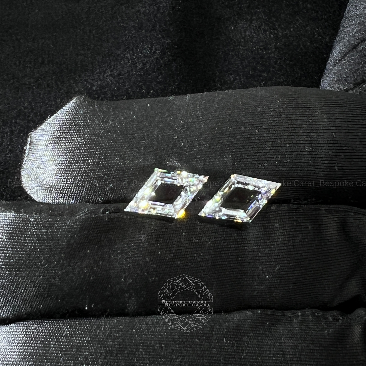 Windowed Lozenge Cut Lab Grown Diamond Matching Pair