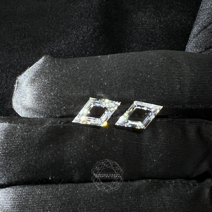 Windowed Lozenge Cut Lab Grown Diamond Matching Pair