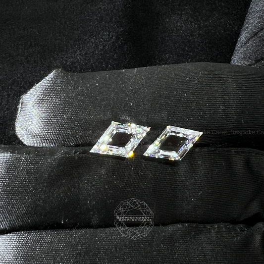 Windowed Lozenge Cut Lab Grown Diamond Matching Pair