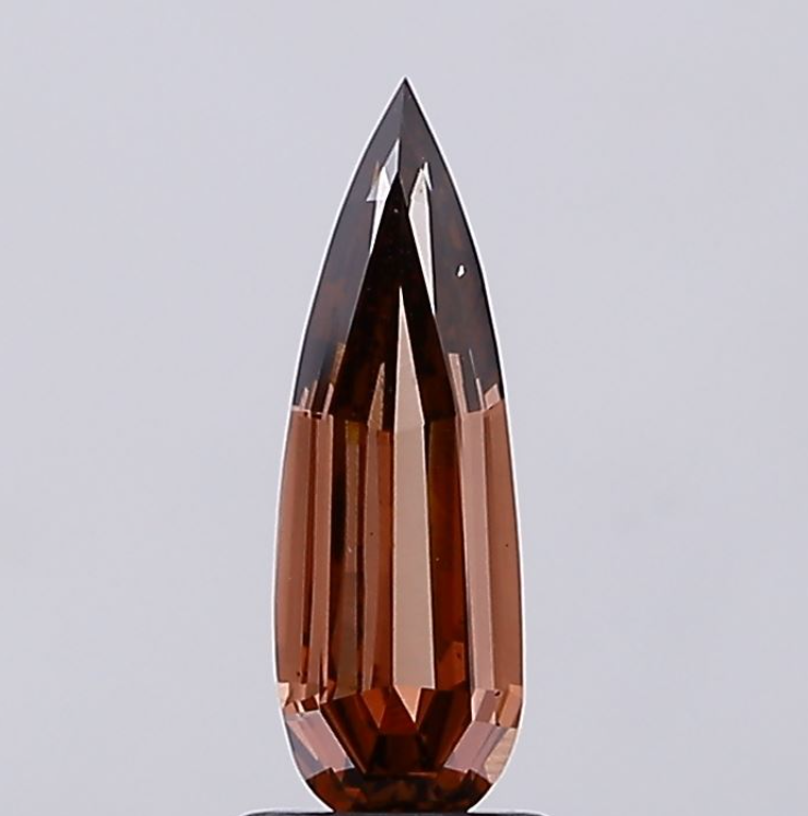 Long Pear Teardrop Champagne Brown Lab Grown Diamond IGI Certified