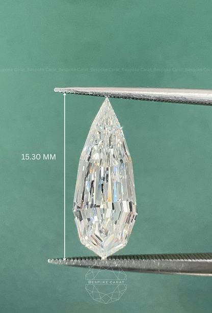 Pear Step Cut Lab Grown Diamond Matching Pair 3.63 CT