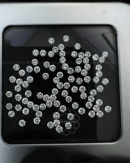 2mm Round Loose Lab Grown Diamond Melee Parcels