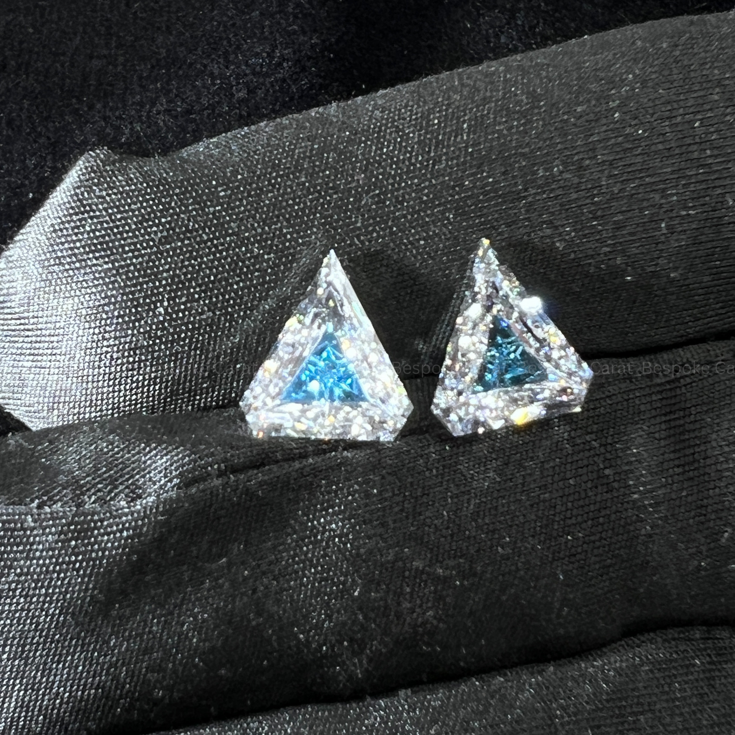 10 Ct Two-Tone Lab Grown Diamond Pair White & Blue