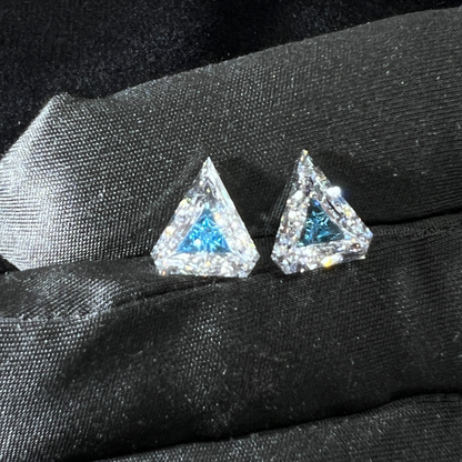 10 Ct Two-Tone Lab Grown Diamond Pair White & Blue