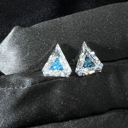 10 Ct Two-Tone Lab Grown Diamond Pair White & Blue