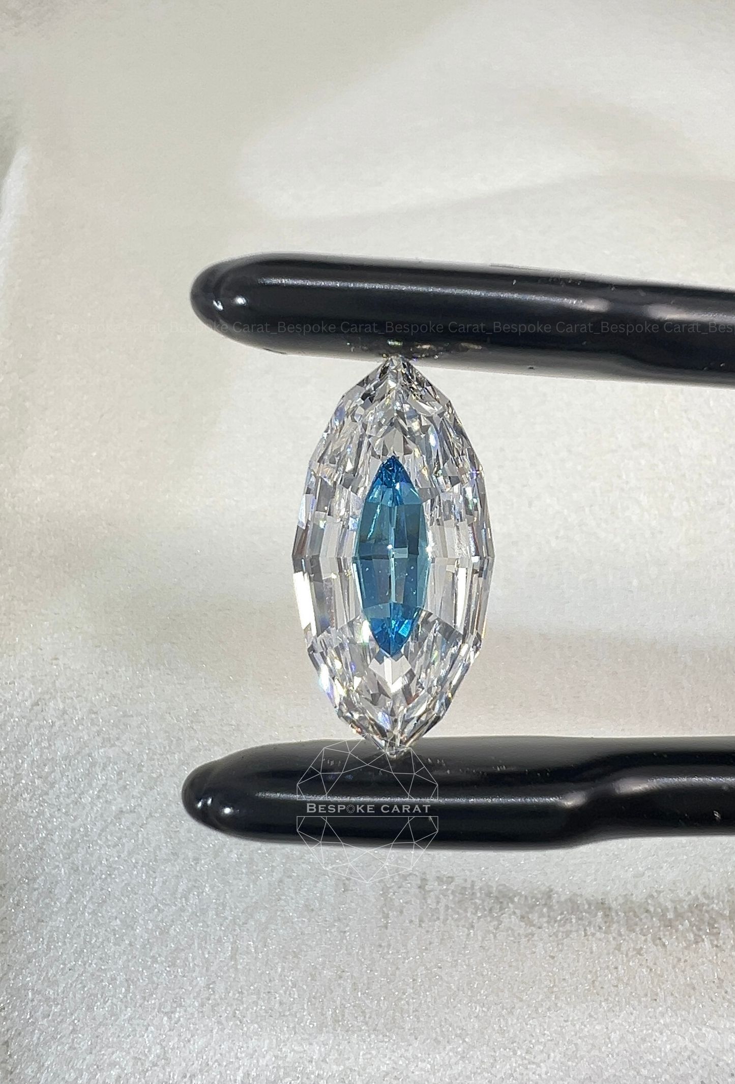Marquise Step Cut Two Tone Lab Grown Diamond | White & Vivid Blue