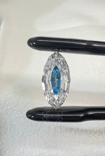 Marquise Step Cut Two Tone Lab Grown Diamond | White & Vivid Blue