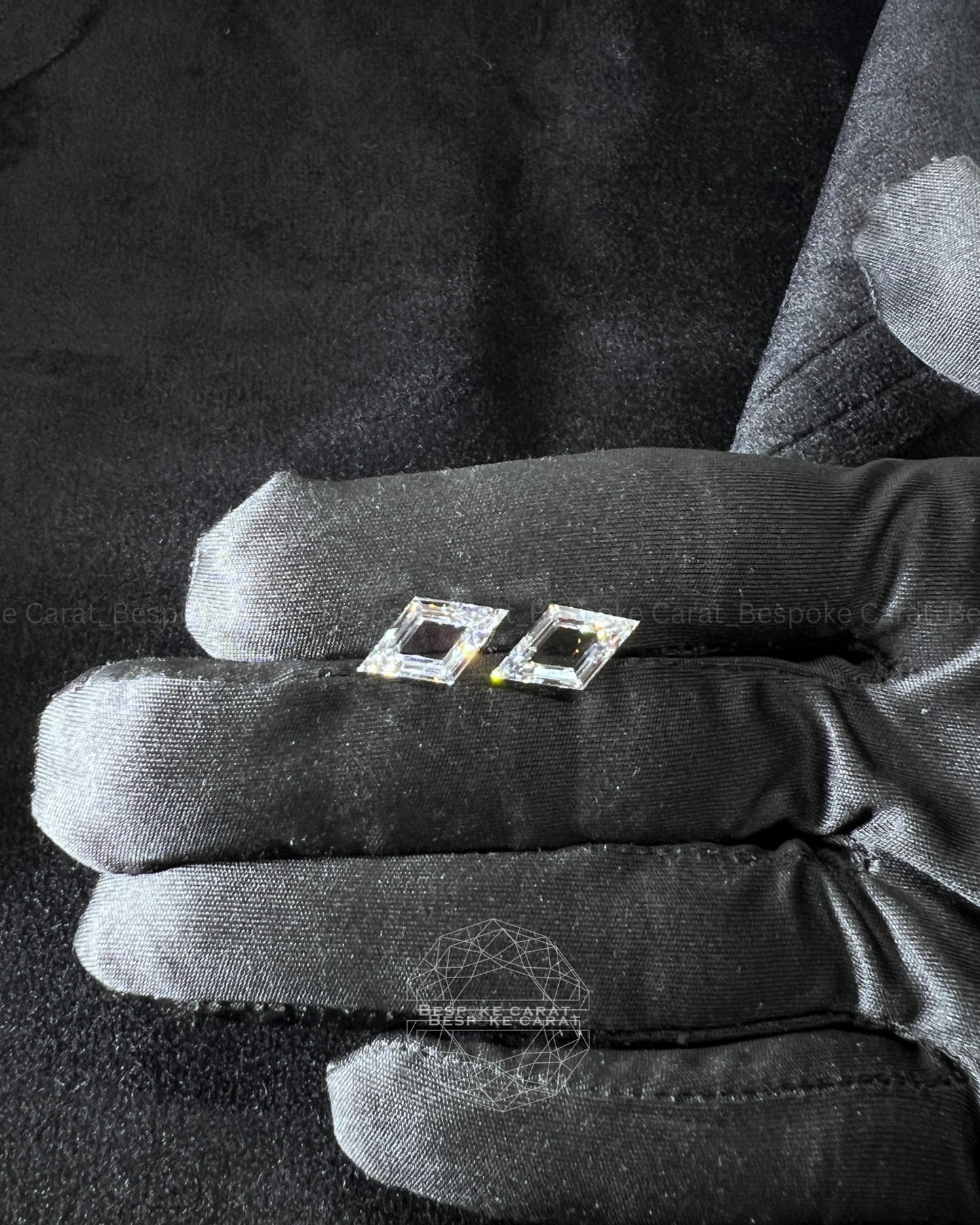 Windowed Lozenge Cut Lab Grown Diamond Matching Pair