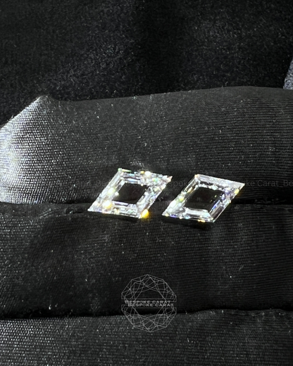 Windowed Lozenge Cut Lab Grown Diamond Matching Pair