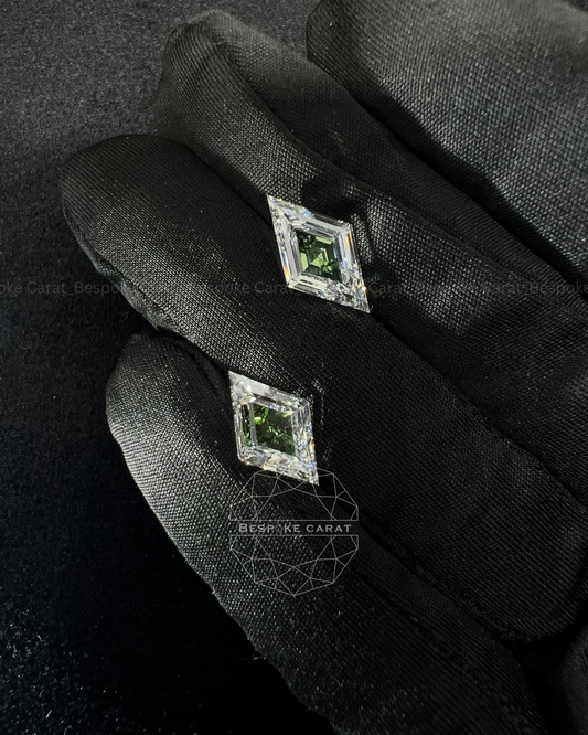 Two Tone Lozenge Shape Lab Grown Diamond Matching Pair