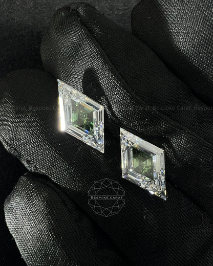 Two Tone Lozenge Shape Lab Grown Diamond Matching Pair