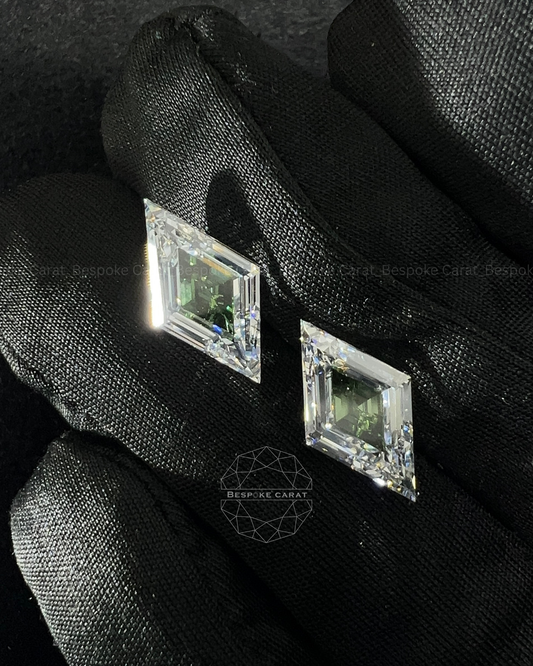 Two Tone Lozenge Shape Lab Grown Diamond Matching Pair