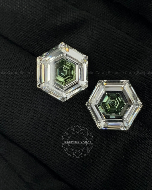 Hexagon Two Tone Lab Grown Diamond Matching Pair