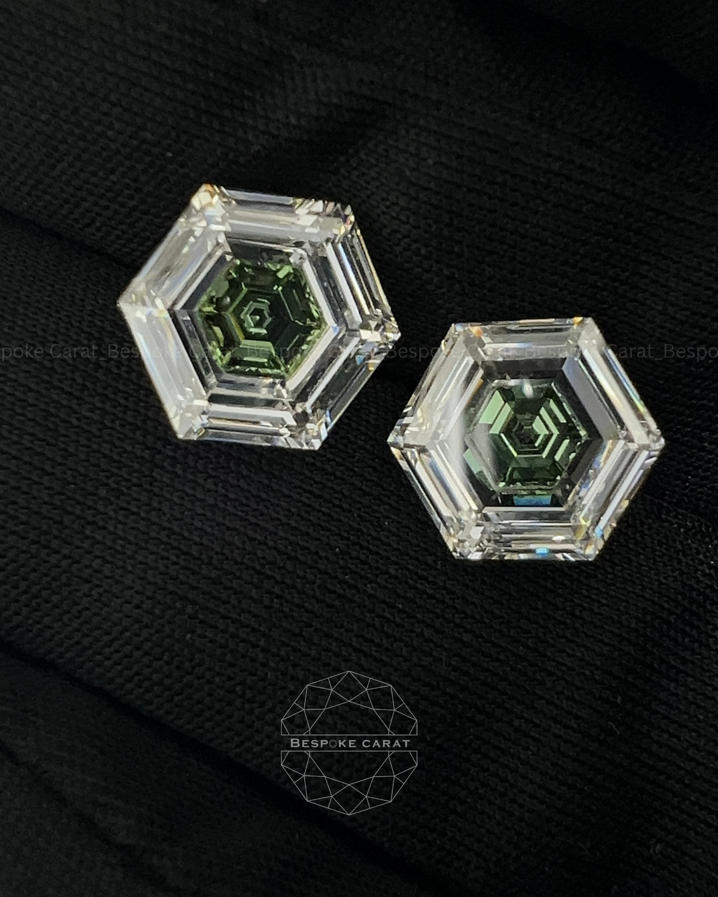 Hexagon Two Tone Lab Grown Diamond Matching Pair