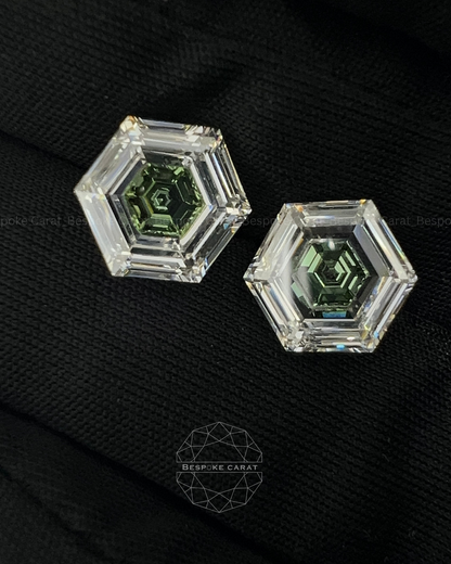 Hexagon Two Tone Lab Grown Diamond Matching Pair