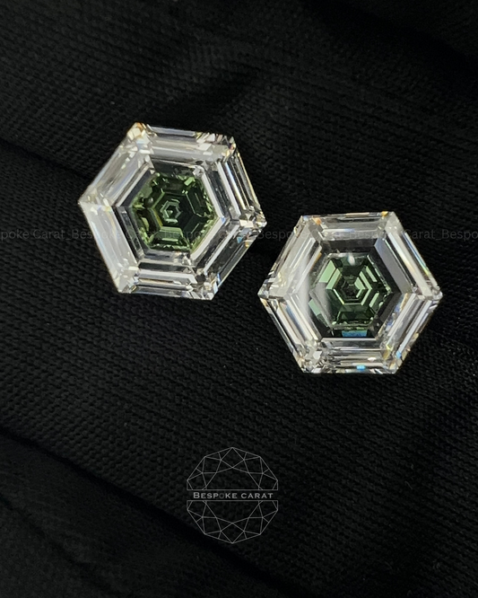 Hexagon Two Tone Lab Grown Diamond Matching Pair