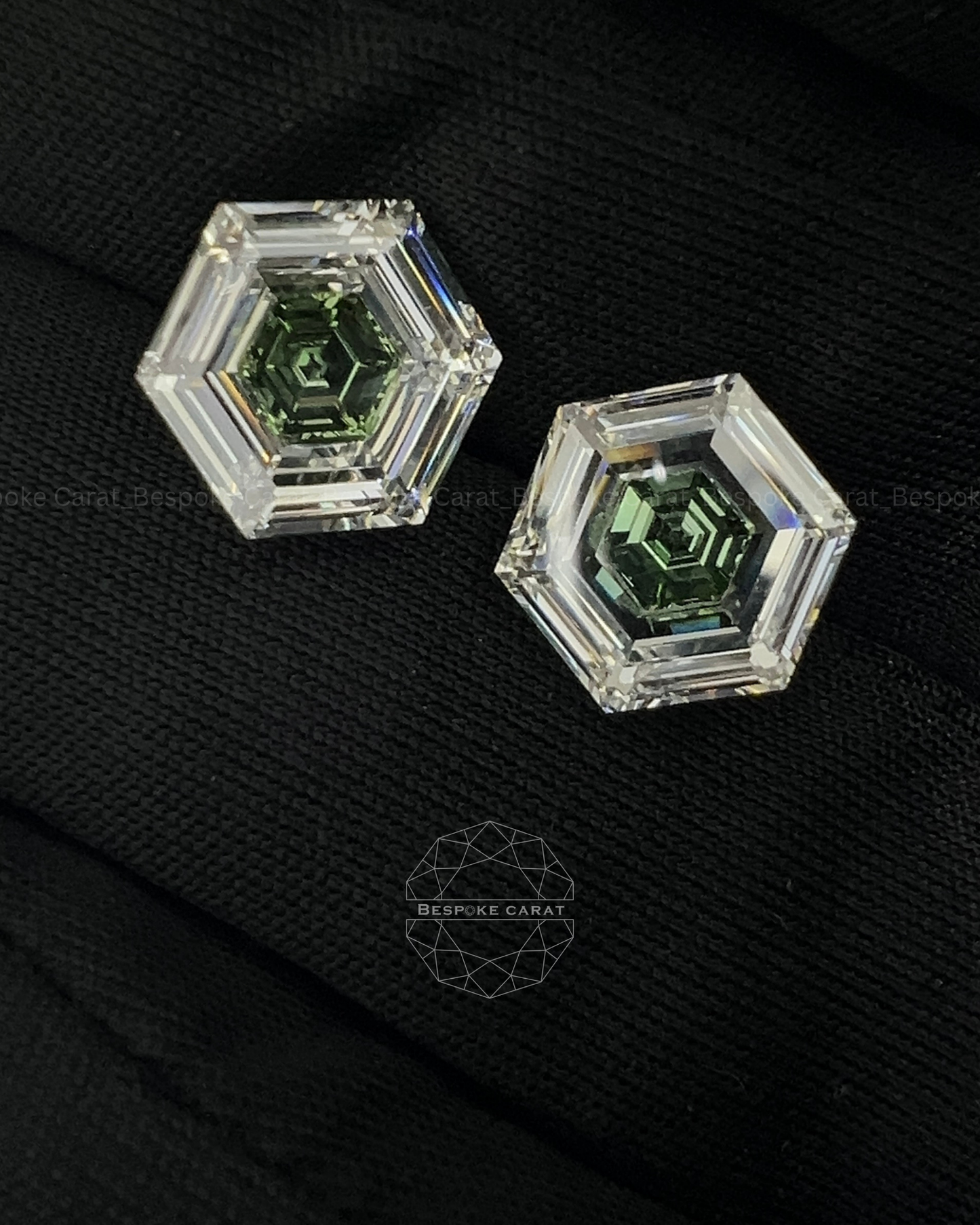 Hexagon Two Tone Lab Grown Diamond Matching Pair