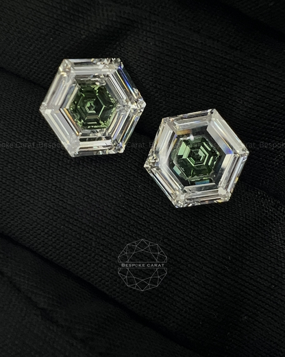 Hexagon Two Tone Lab Grown Diamond Matching Pair