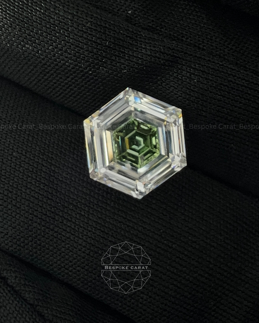 Hexagon Cut Two Tone Lab Grown Diamond