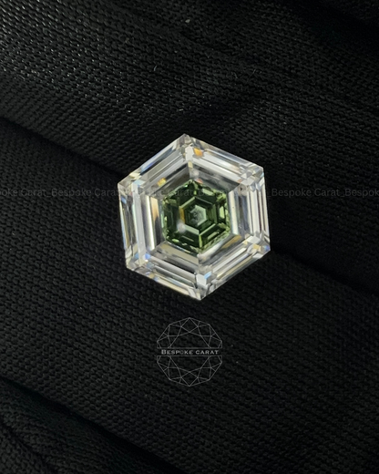Hexagon Cut Two Tone Lab Grown Diamond