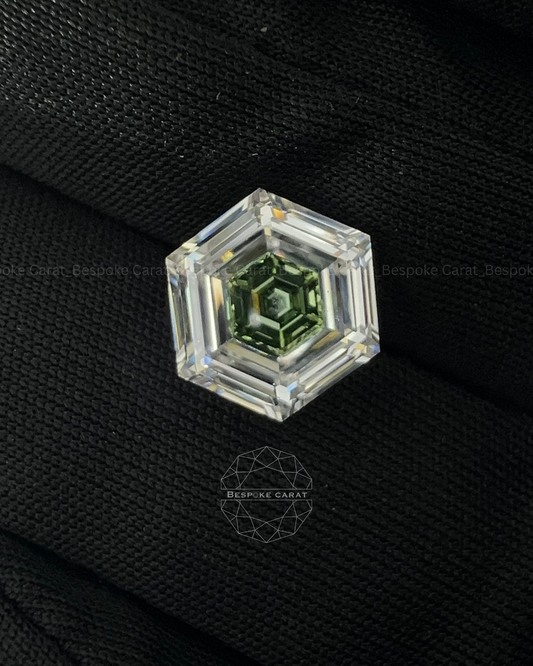 Hexagon Cut Two Tone Lab Grown Diamond