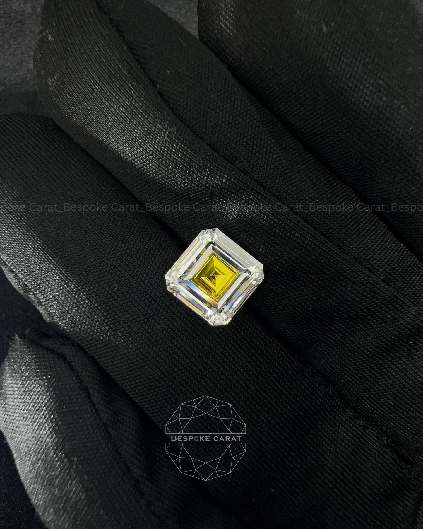 Two Tone Square Step Cut Lab Grown Diamond
