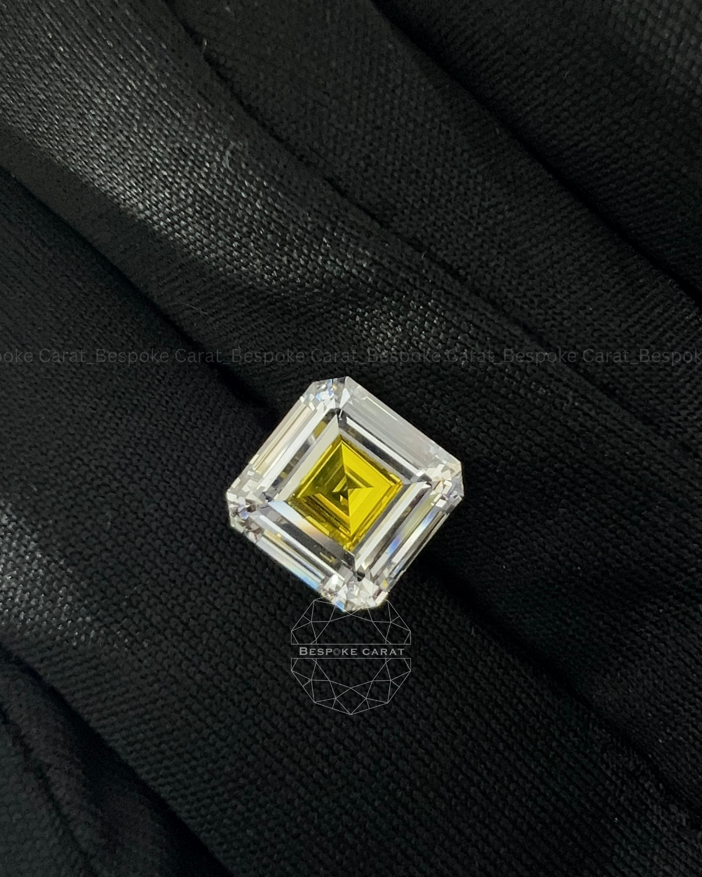 Two Tone Square Step Cut Lab Grown Diamond