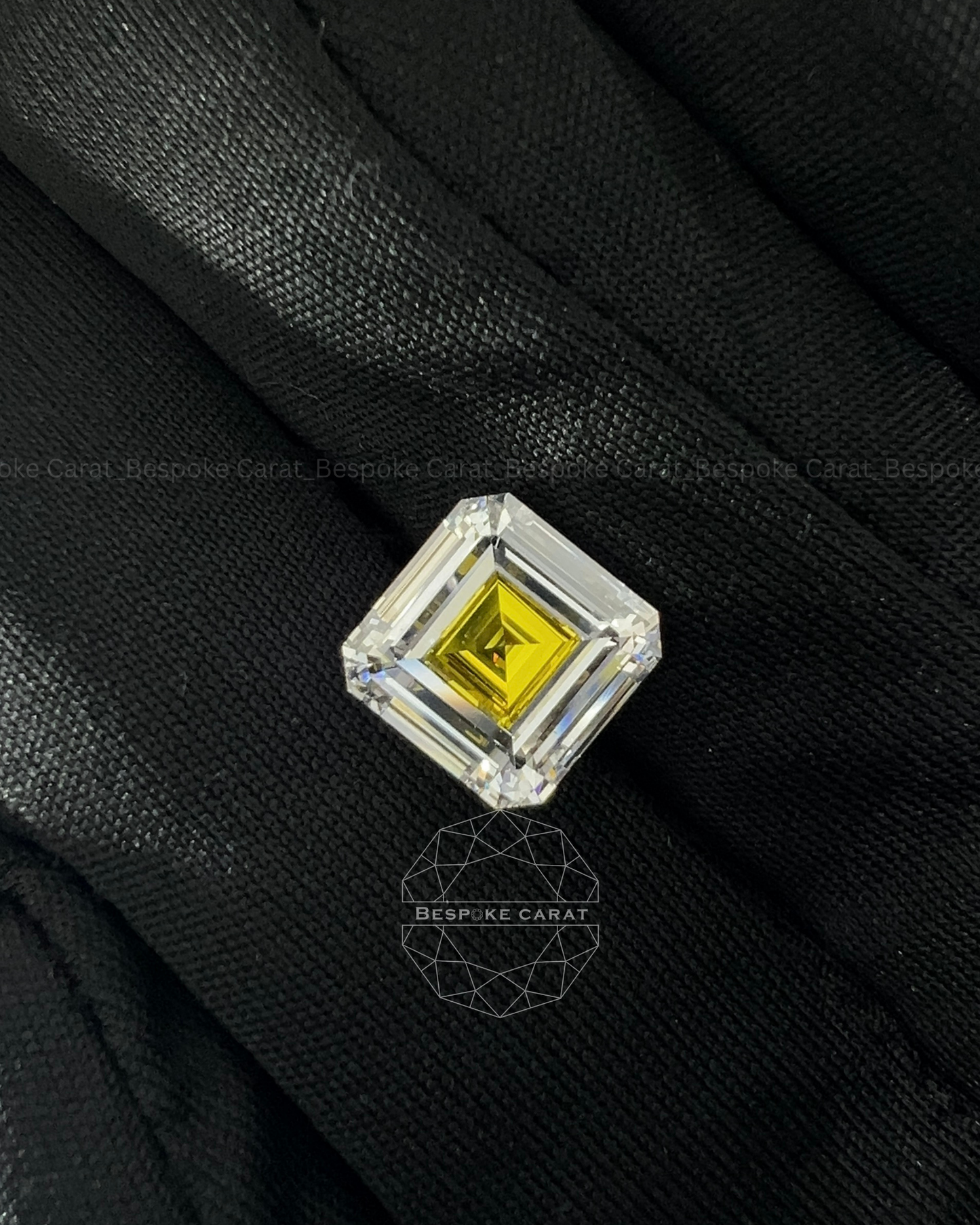 Two Tone Square Step Cut Lab Grown Diamond