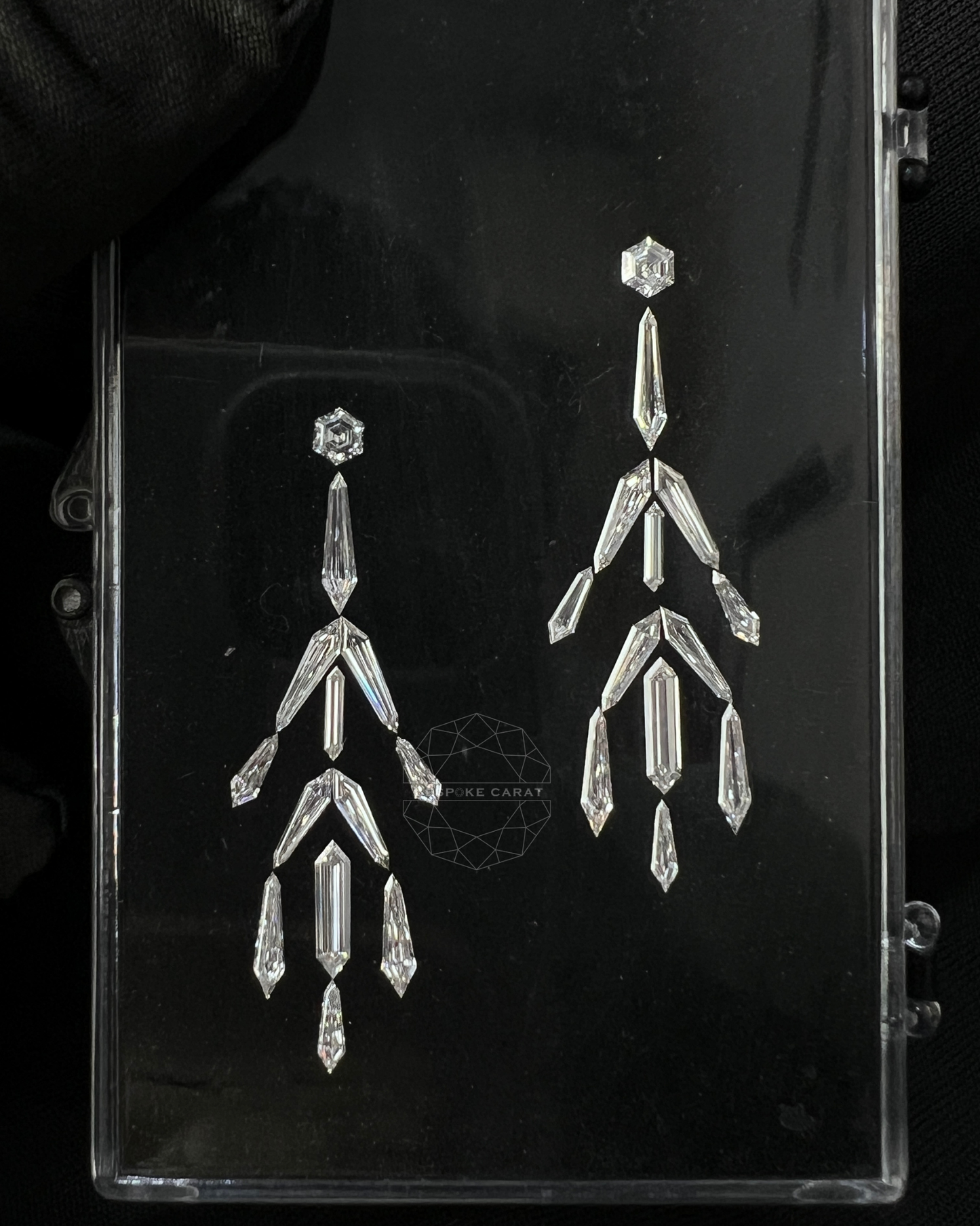 Geometric Hexagon & Kite Drop Earring Layout | Lab Grown Diamond Earrings