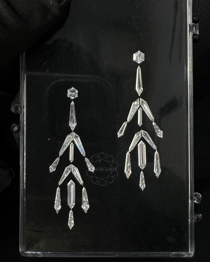 Geometric Hexagon & Kite Drop Earring Layout | Lab Grown Diamond Earrings