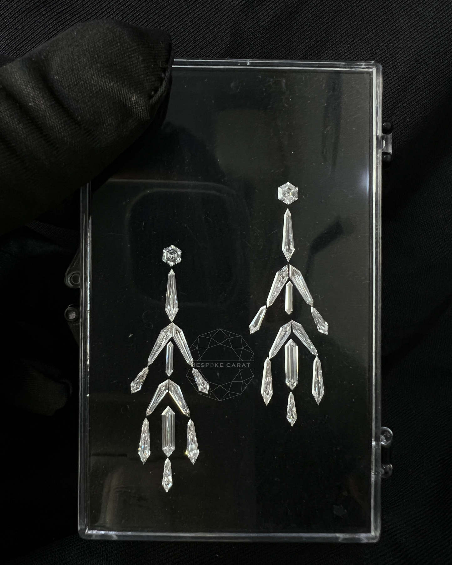 Geometric Hexagon & Kite Drop Earring Layout | Lab Grown Diamond Earrings