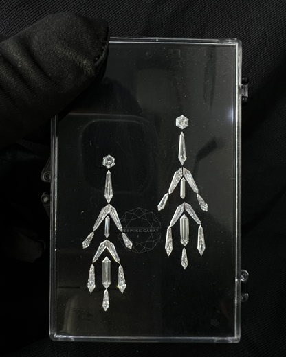 Geometric Hexagon & Kite Drop Earring Layout | Lab Grown Diamond Earrings