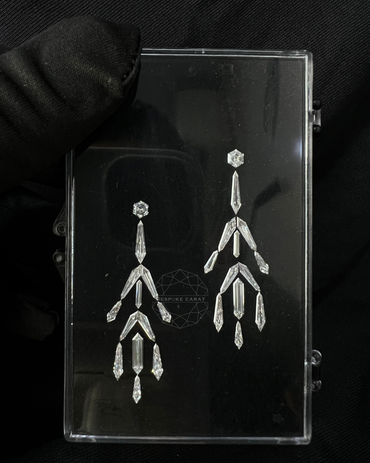 Geometric Hexagon & Kite Drop Earring Layout | Lab Grown Diamond Earrings