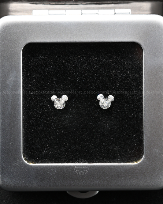 Mickey Mouse Head Shape Lab-Grown Diamond Pair