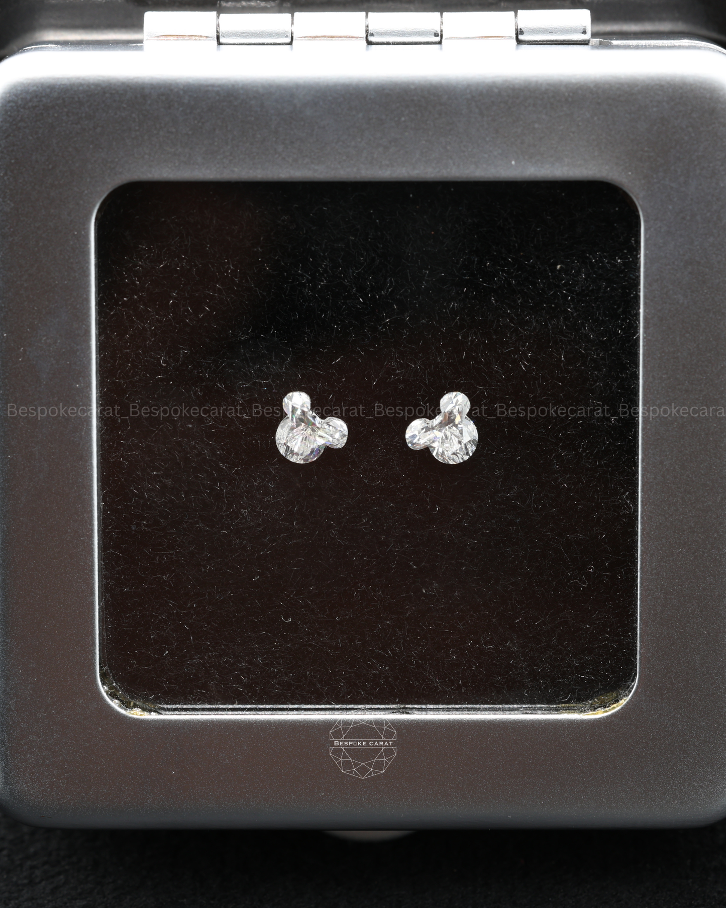 Mickey Mouse Head Shape Lab-Grown Diamond Pair