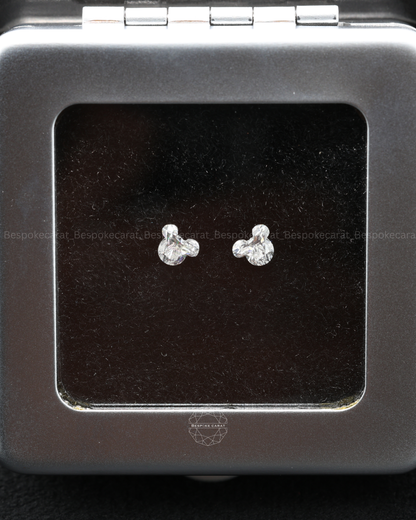 Mickey Mouse Head Shape Lab-Grown Diamond Pair