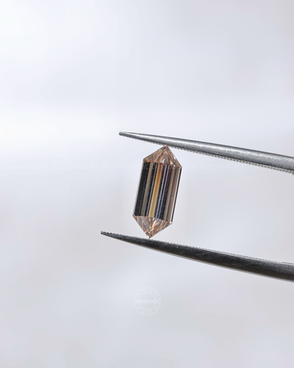 Elongated Hexagon Champagne Lab-Grown Diamond