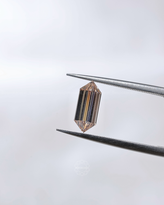 Elongated Hexagon Champagne Lab-Grown Diamond