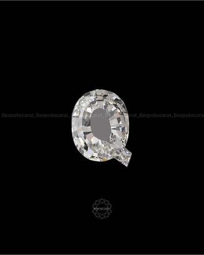 Alphabet Q Cut Lab Grown Diamond