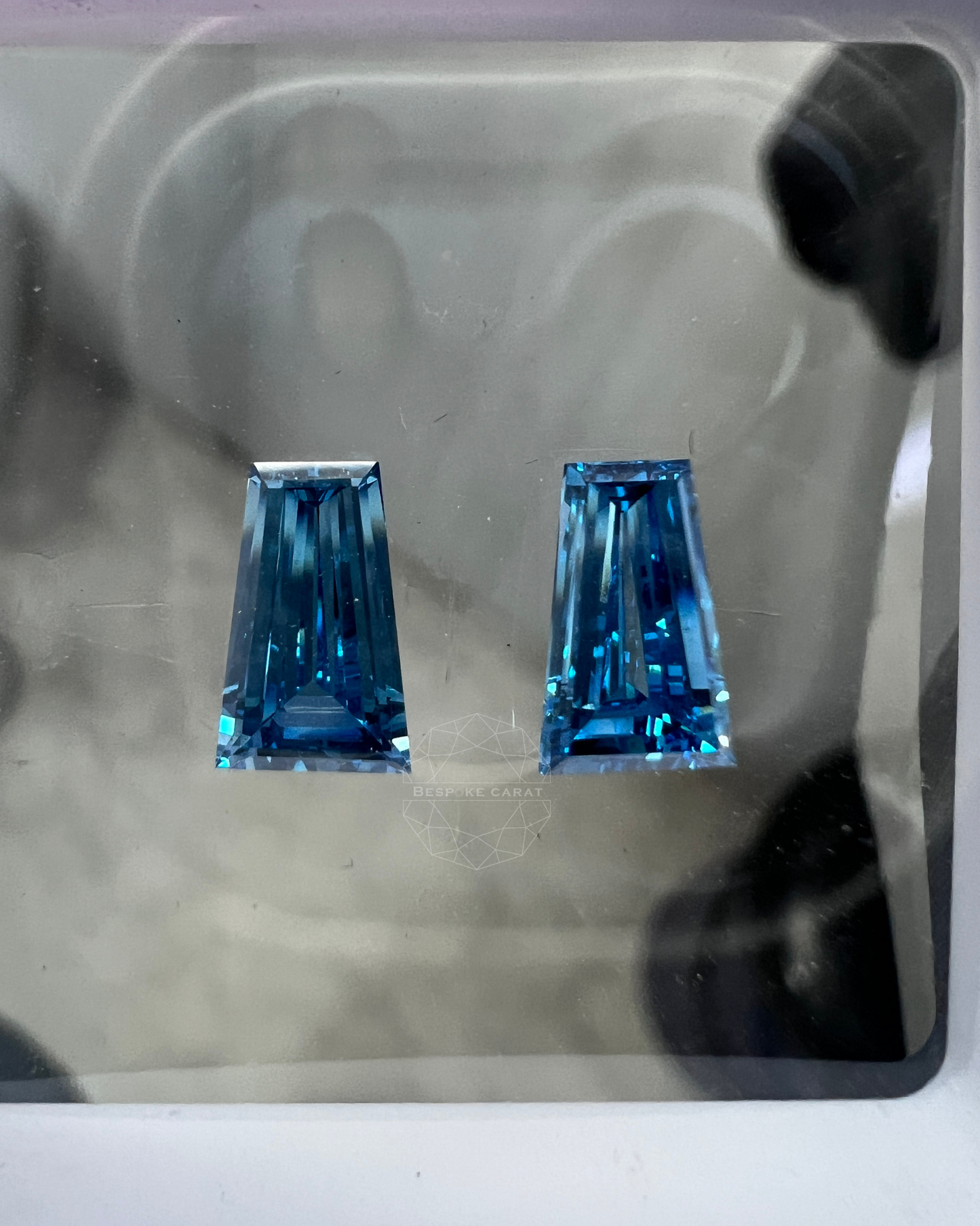 Vivid Blue Tapered Baguette Shoulder Stones for Custom Jewelry Layouts
