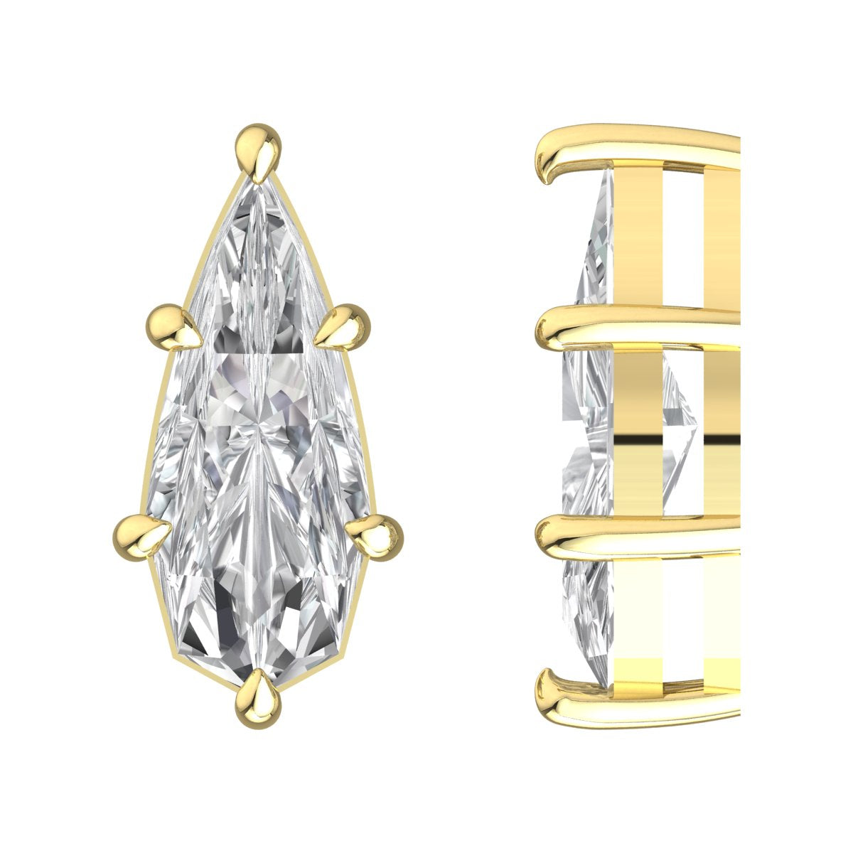 Custom Order for Priyanka – Step Cut Pear Diamond Earrings – 3 TCW – 18K Gold – 2nd Installment (Copy)