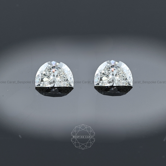 Half Moon Cut Lab Grown Diamond Matching Pair
