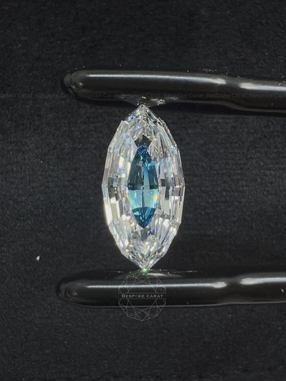 Marquise Step Cut Two Tone Lab Grown Diamond | White & Vivid Blue